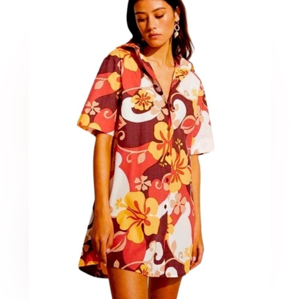 NEW FAITHFULL THE BRAND Tropicana Dress in Ulani Print Floral Cotton Size Small